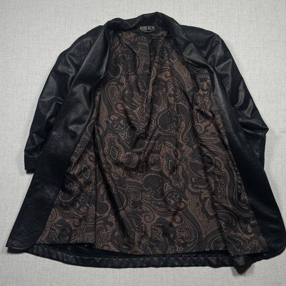 Vintage Russell Scott Liquid Faux Leather Blazer Black Jacket Size M/L - Picture 5 of 16